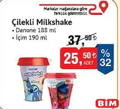 DANONE MİLKSHAKE 188 ML fiyat ve kampanya bilgisi
